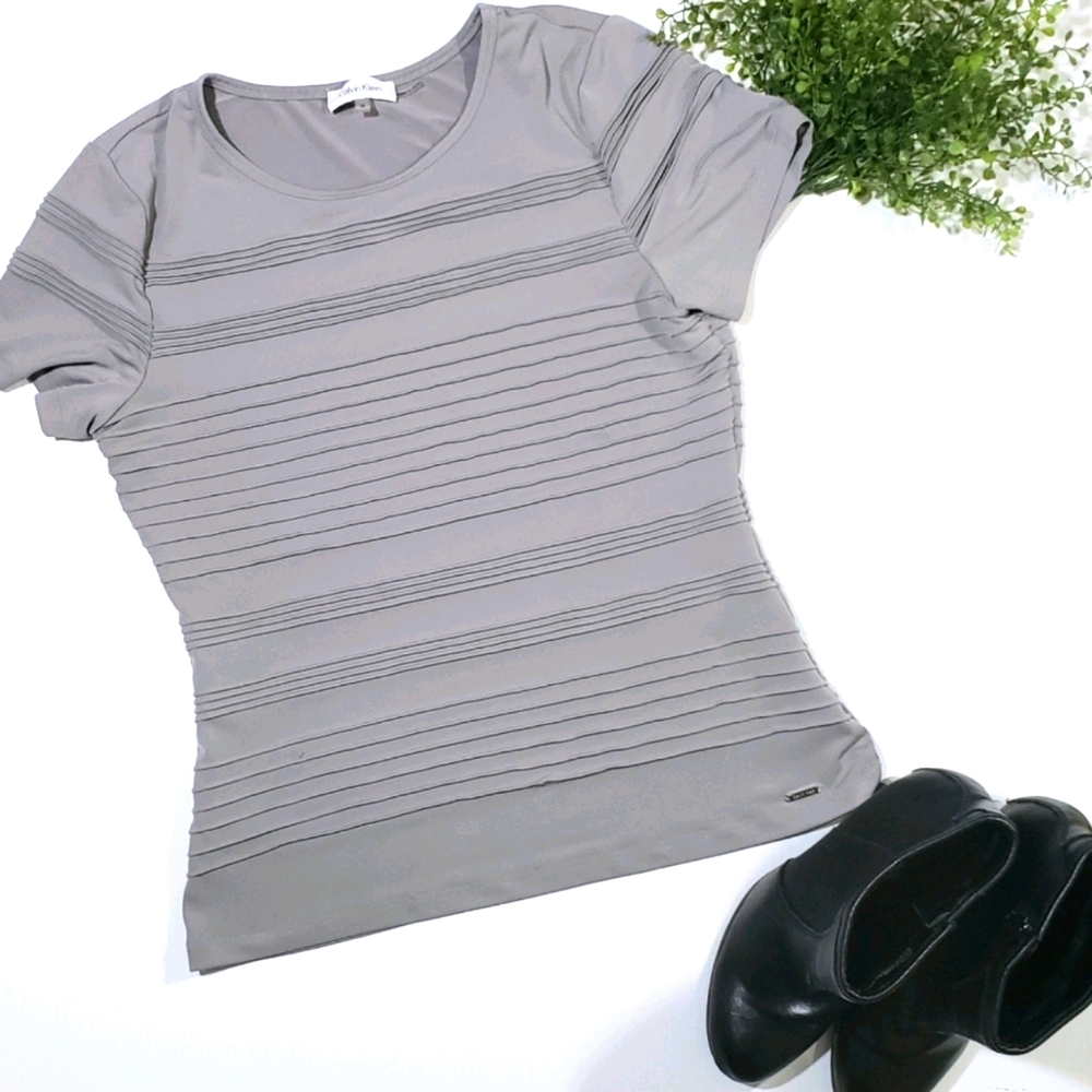 Womens Calvin Klein Short Sleeve Stretch Top